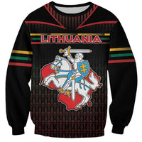 Personalized Lithuania Sweatshirt Knight In Armor With Map - Wonder Print Shop