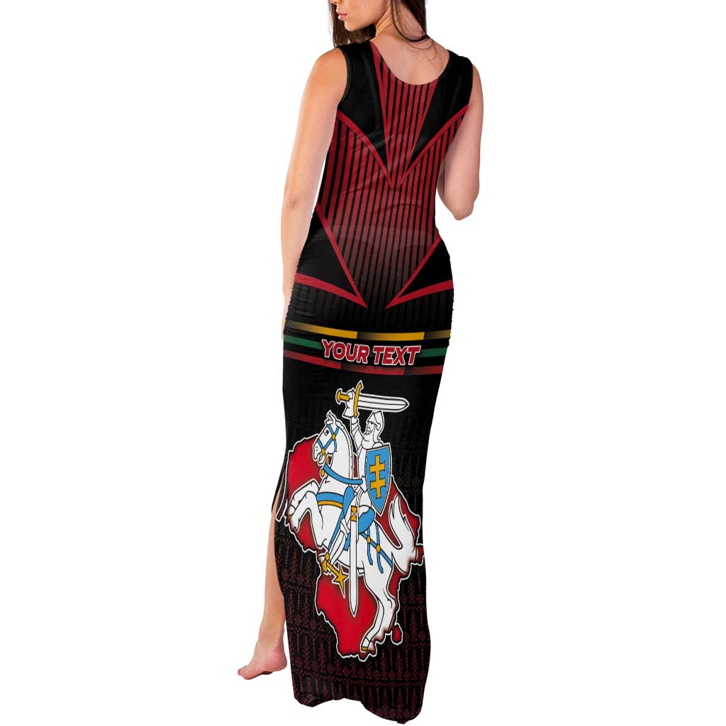 Personalized Lithuania Tank Maxi Dress Knight In Armor With Map - Wonder Print Shop
