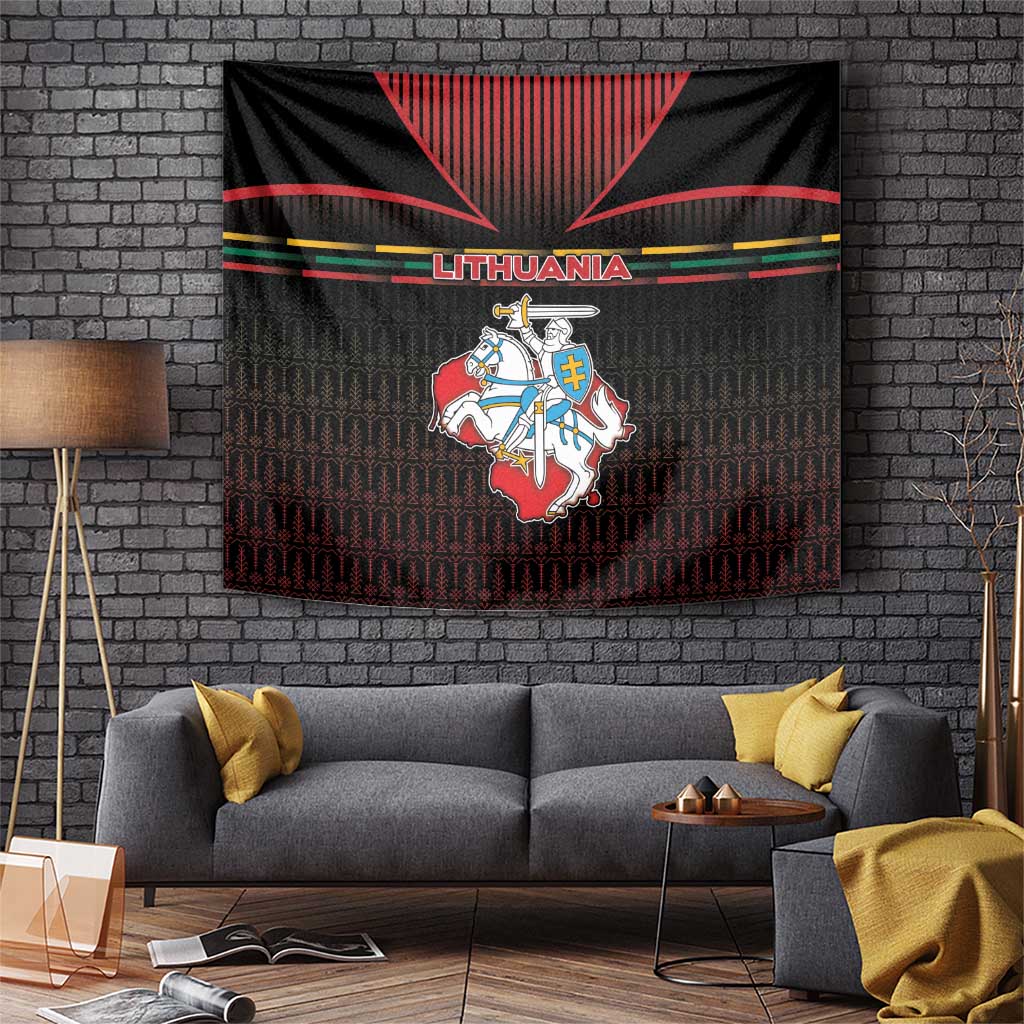 Lithuania Tapestry Knight In Armor With Map - Wonder Print Shop