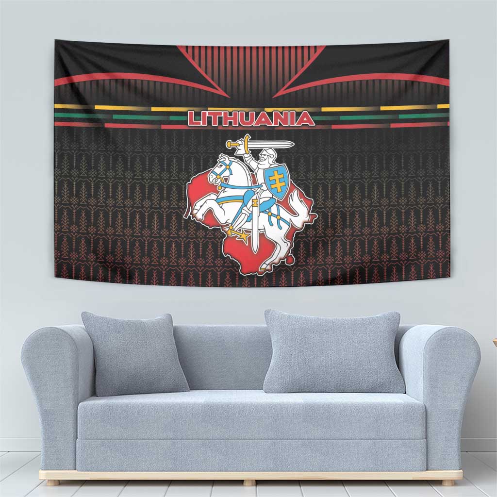 Lithuania Tapestry Knight In Armor With Map - Wonder Print Shop