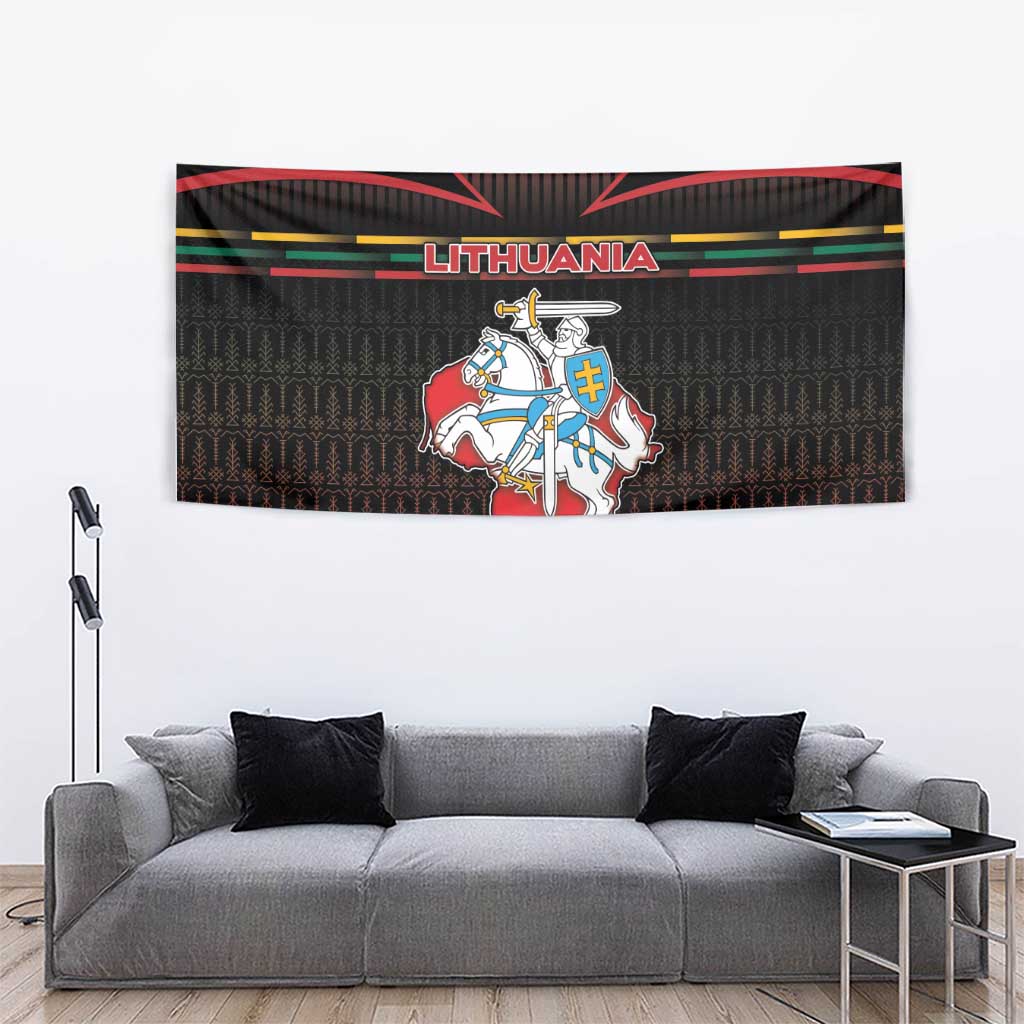 Lithuania Tapestry Knight In Armor With Map - Wonder Print Shop