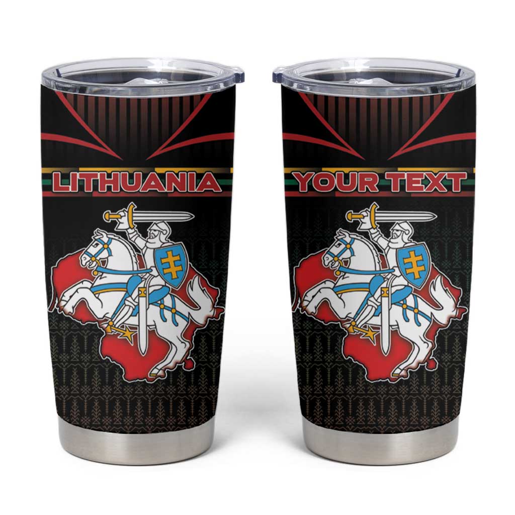 Personalized Lithuania Tumbler Cup Knight In Armor With Map - Wonder Print Shop