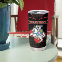 Personalized Lithuania Tumbler Cup Knight In Armor With Map - Wonder Print Shop