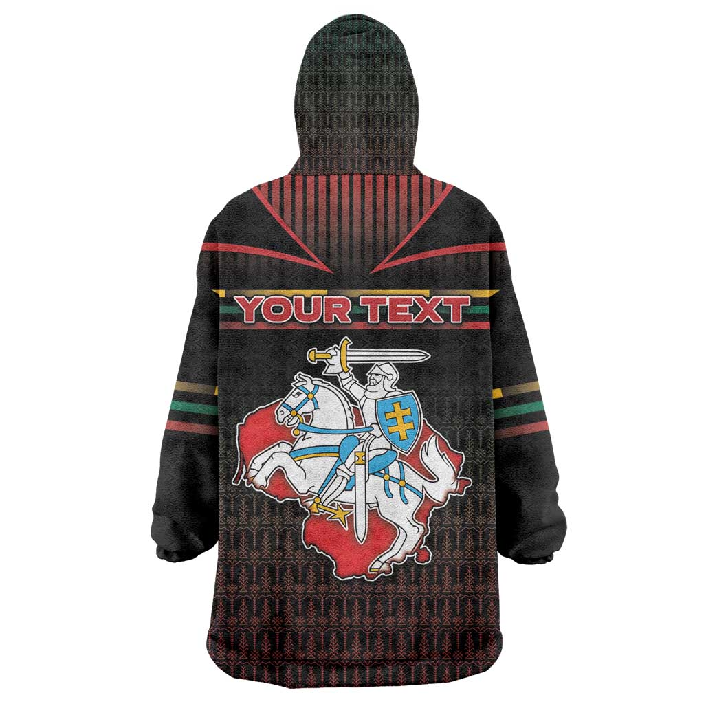 Personalized Lithuania Wearable Blanket Hoodie Knight In Armor With Map - Wonder Print Shop