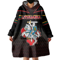 Personalized Lithuania Wearable Blanket Hoodie Knight In Armor With Map - Wonder Print Shop