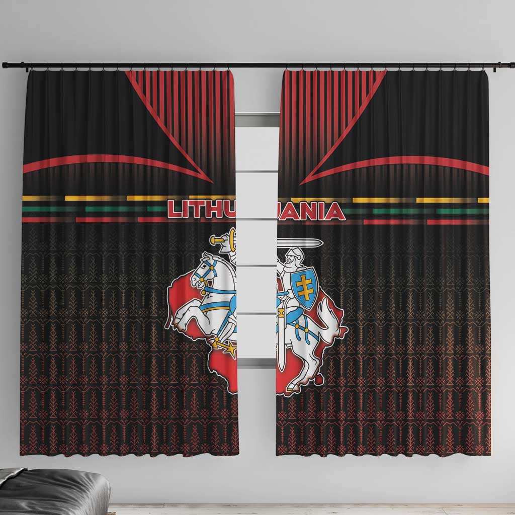 Lithuania Window Curtain Knight In Armor With Map - Wonder Print Shop