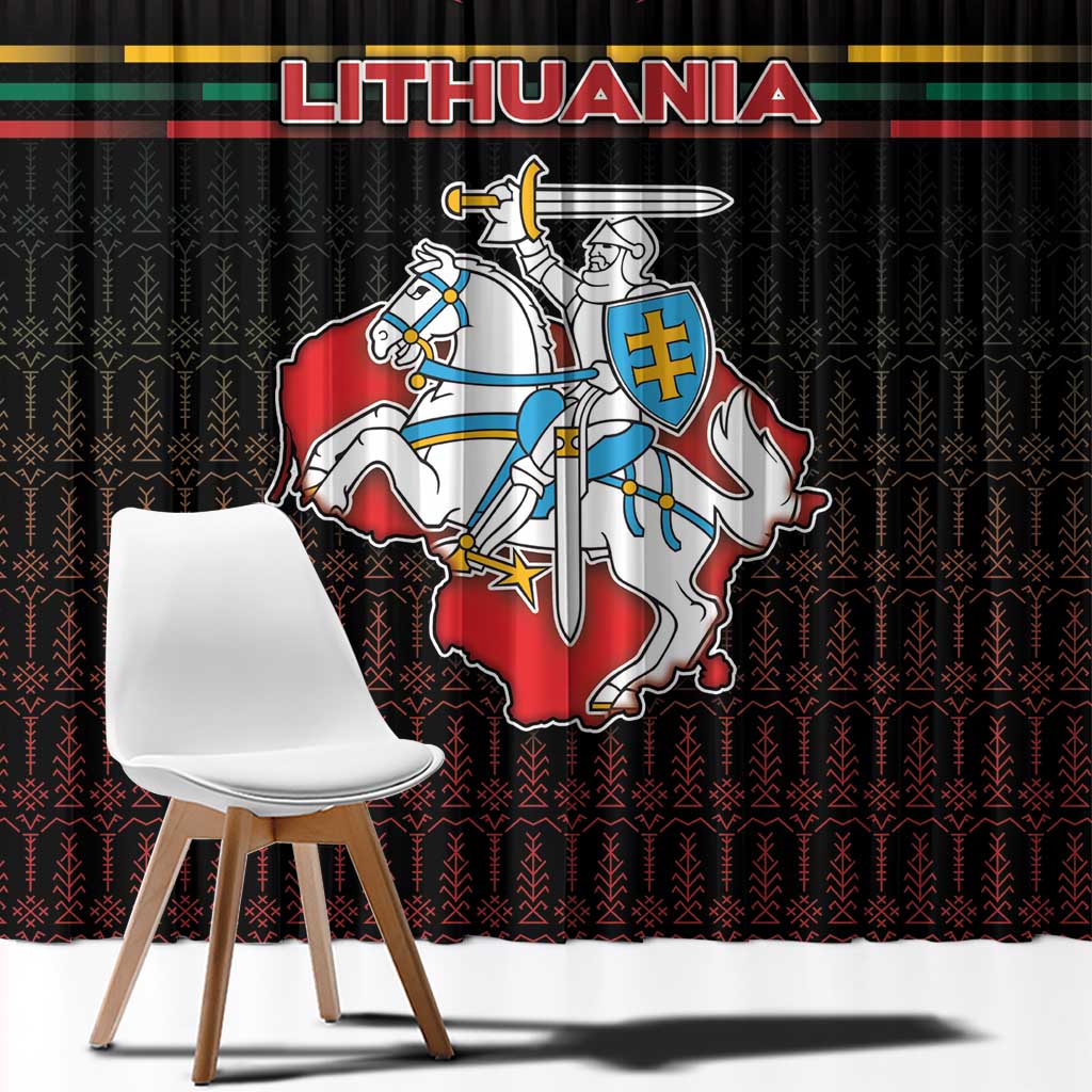 Lithuania Window Curtain Knight In Armor With Map - Wonder Print Shop