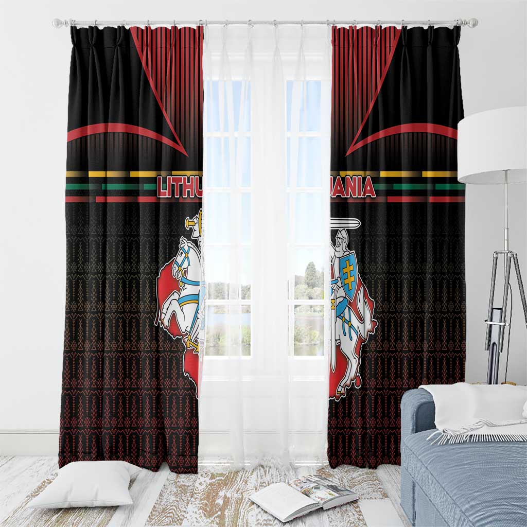 Lithuania Window Curtain Knight In Armor With Map - Wonder Print Shop