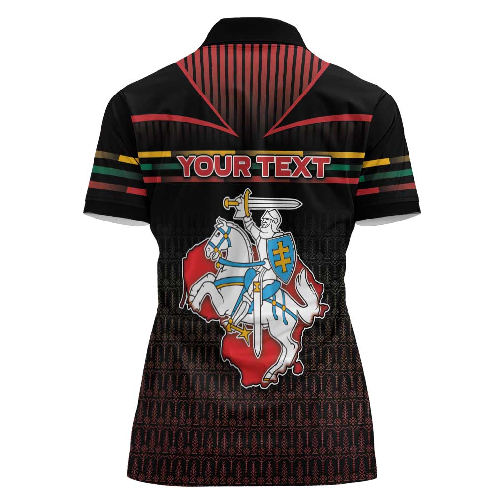 Personalized Lithuania Women Polo Shirt Knight In Armor With Map - Wonder Print Shop