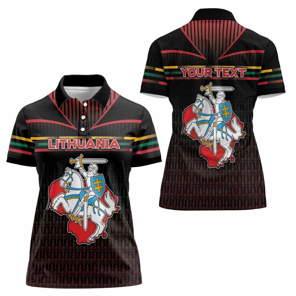 Personalized Lithuania Women Polo Shirt Knight In Armor With Map - Wonder Print Shop