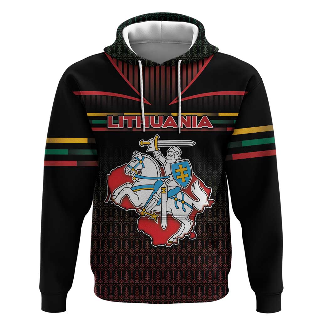 Personalized Lithuania Zip Hoodie Knight In Armor With Map - Wonder Print Shop