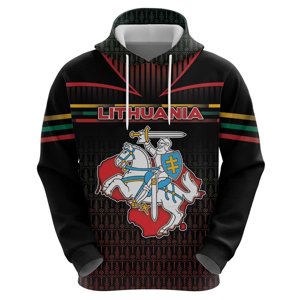 Personalized Lithuania Zip Hoodie Knight In Armor With Map - Wonder Print Shop