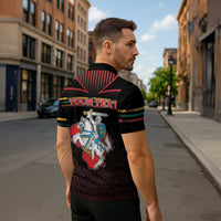 Personalized Lithuania Zipper Polo Shirt Knight In Armor With Map - Wonder Print Shop