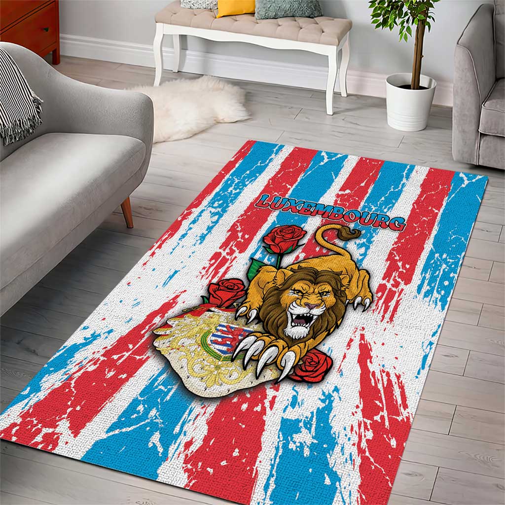 Luxembourg Area Rug Red Lion With Coat Of Arms - Wonder Print Shop