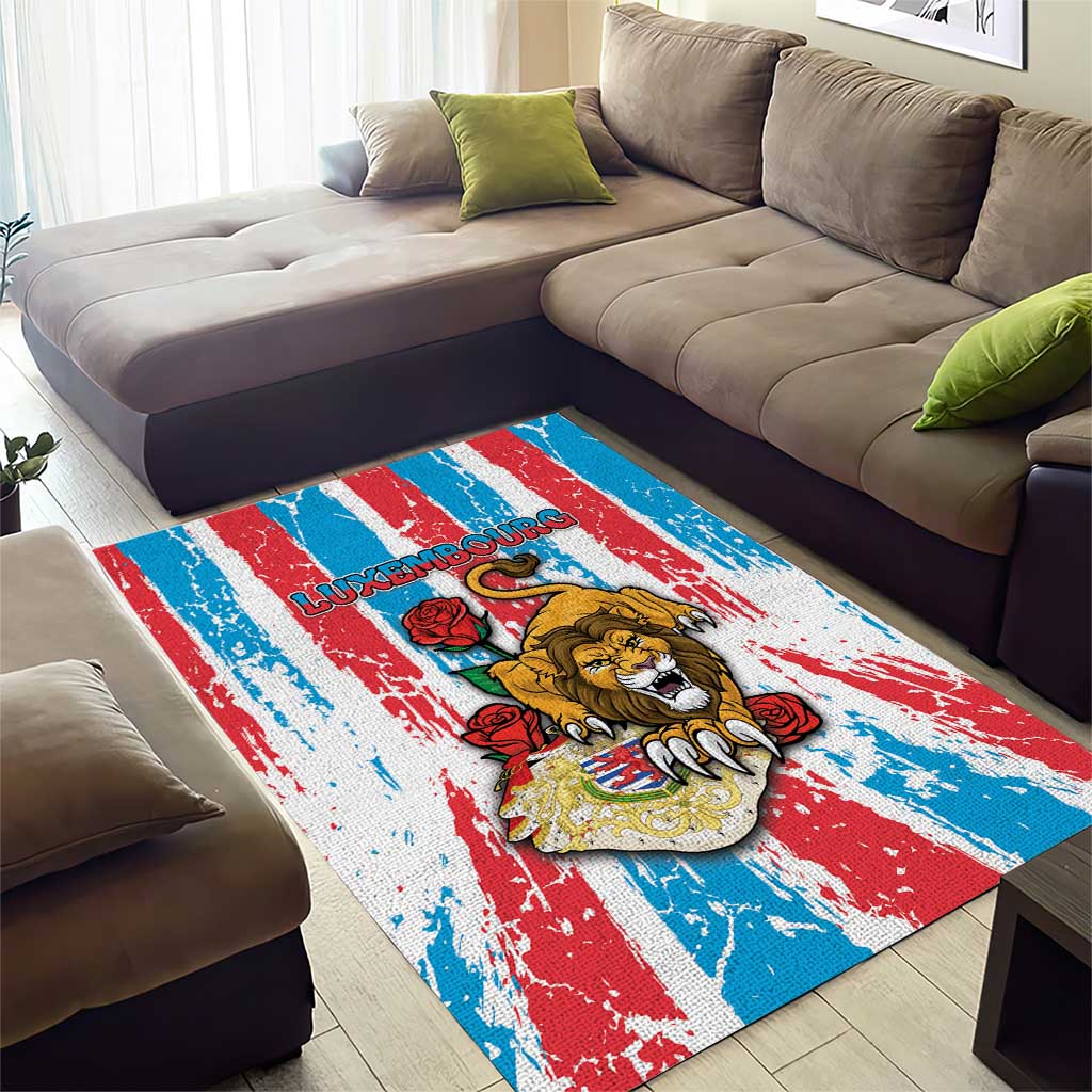 Luxembourg Area Rug Red Lion With Coat Of Arms - Wonder Print Shop