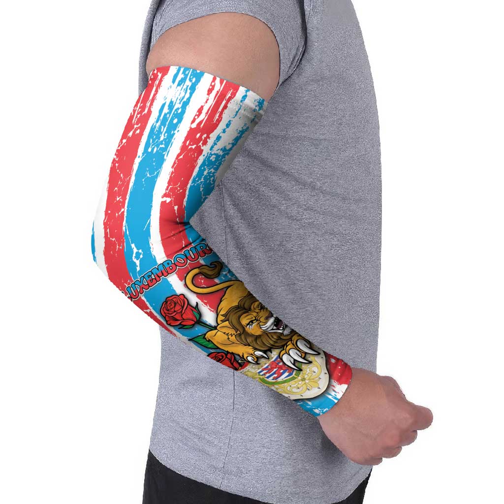 Luxembourg Arm Sleeves Red Lion With Coat Of Arms - Wonder Print Shop