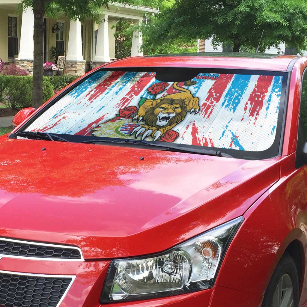 Luxembourg Auto Sun Shade Red Lion With Coat Of Arms - Wonder Print Shop