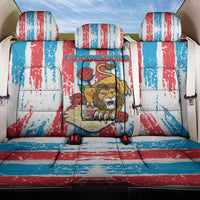 Luxembourg Back Car Seat Cover Red Lion With Coat Of Arms - Wonder Print Shop