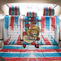 Luxembourg Back Car Seat Cover Red Lion With Coat Of Arms - Wonder Print Shop