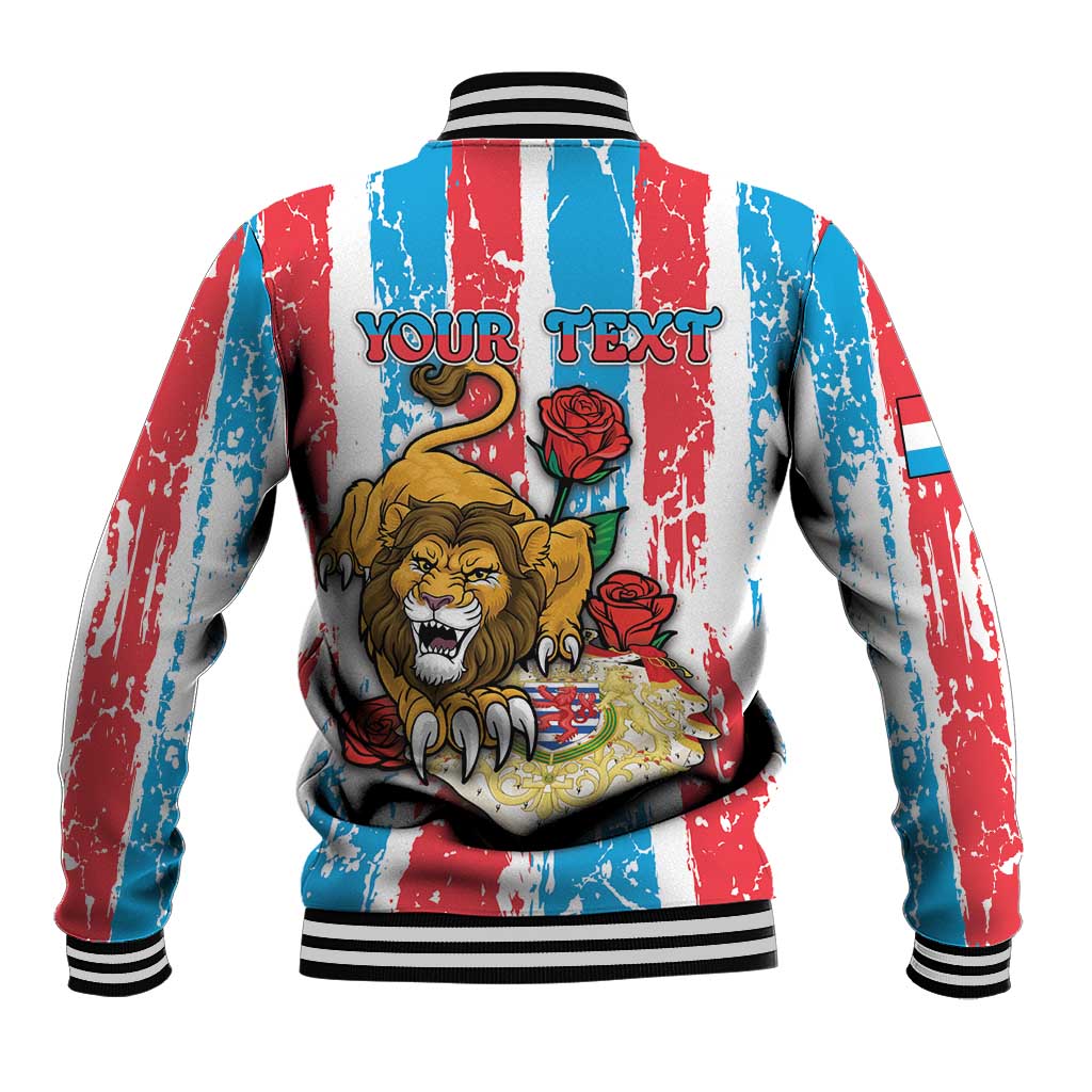 Personalized Luxembourg Baseball Jacket Red Lion With Coat Of Arms - Wonder Print Shop