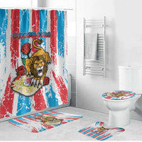 Luxembourg Bathroom Set Red Lion With Coat Of Arms - Wonder Print Shop