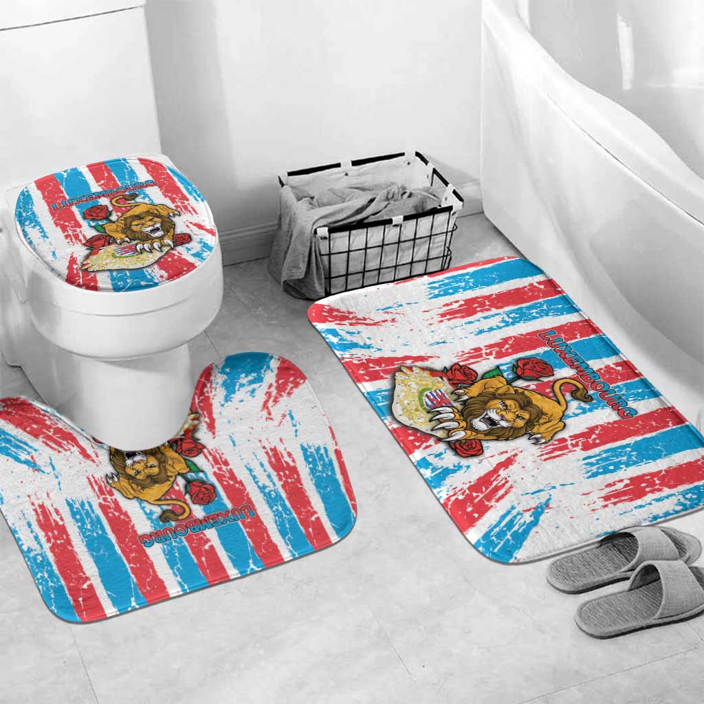 Luxembourg Bathroom Set Red Lion With Coat Of Arms - Wonder Print Shop