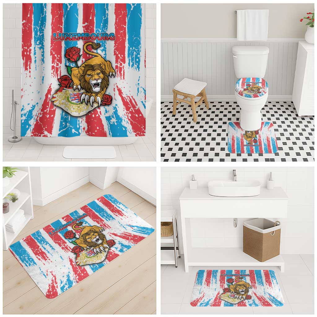 Luxembourg Bathroom Set Red Lion With Coat Of Arms - Wonder Print Shop