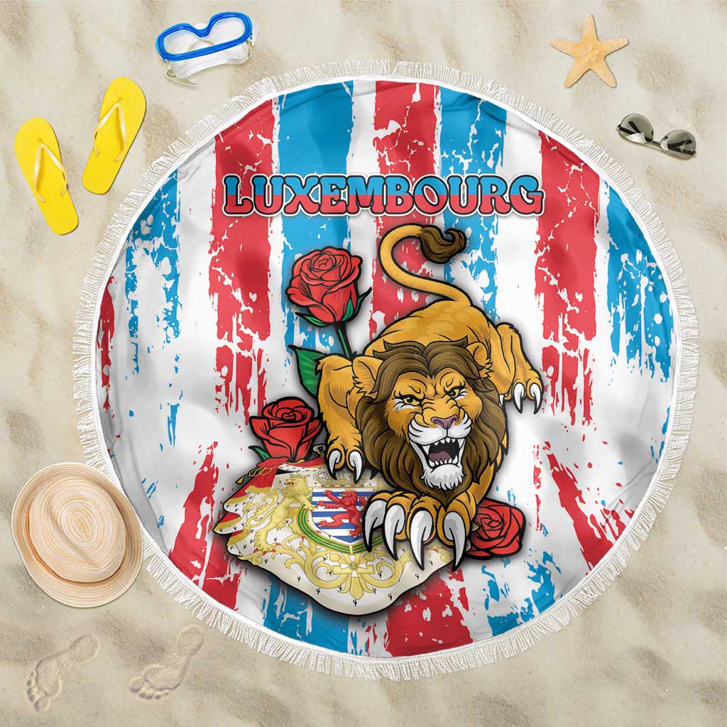 Luxembourg Beach Blanket Red Lion With Coat Of Arms - Wonder Print Shop