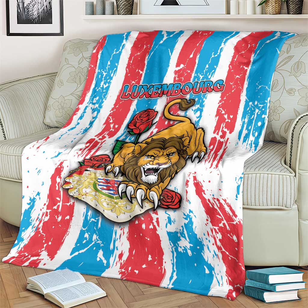 Luxembourg Blanket Red Lion With Coat Of Arms - Wonder Print Shop