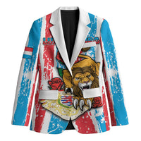 Personalized Luxembourg Blazer Red Lion With Coat Of Arms - Wonder Print Shop