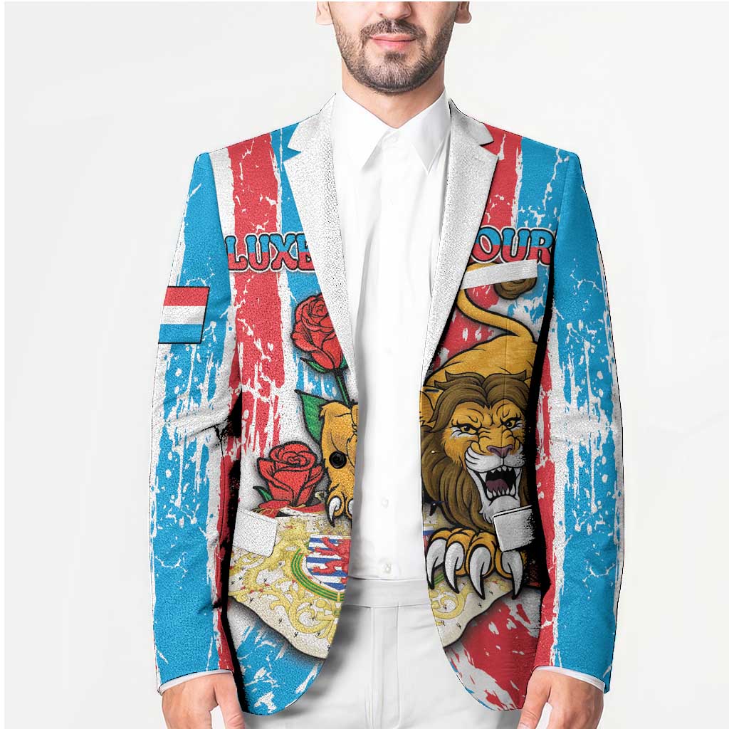 Personalized Luxembourg Blazer Red Lion With Coat Of Arms - Wonder Print Shop