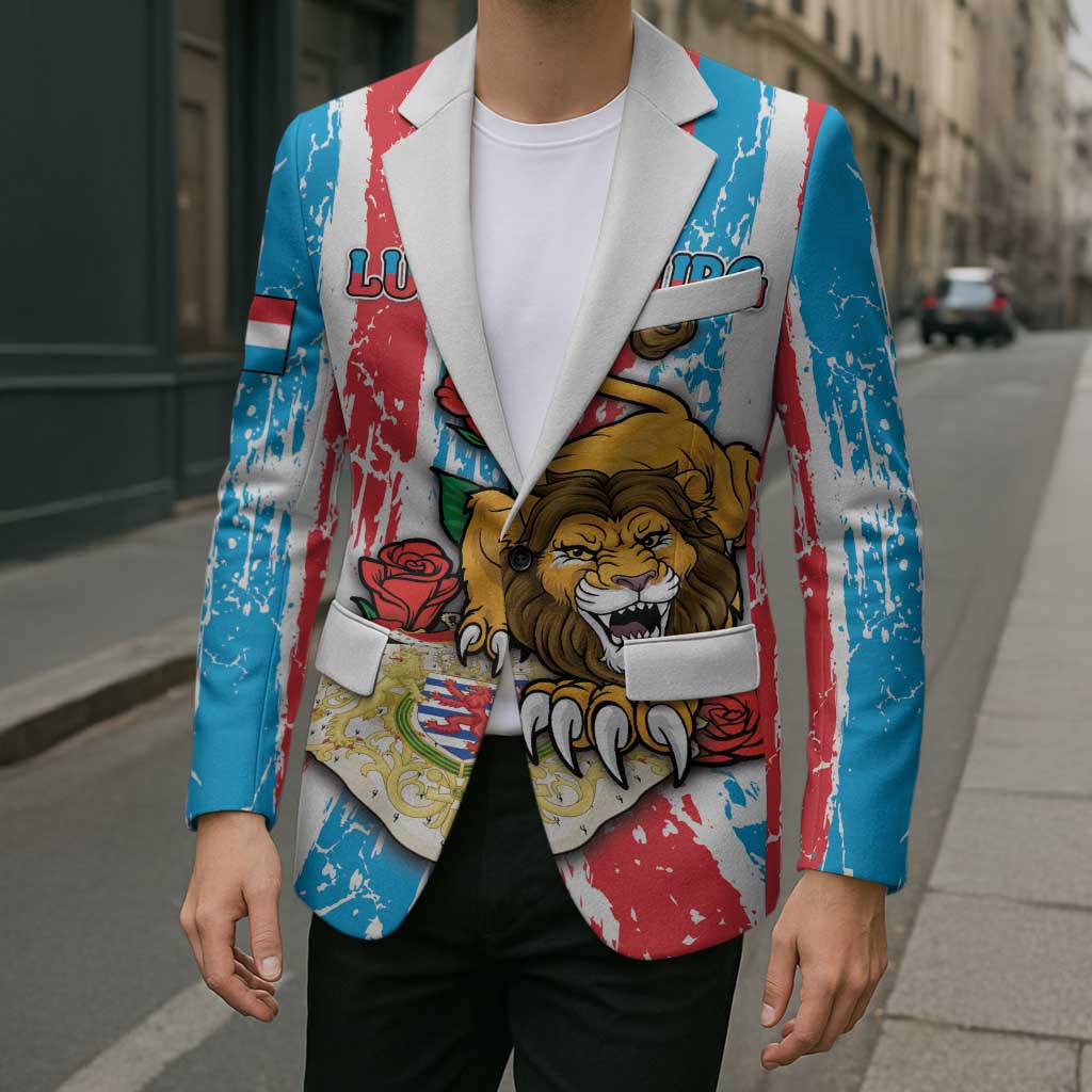 Personalized Luxembourg Blazer Red Lion With Coat Of Arms - Wonder Print Shop