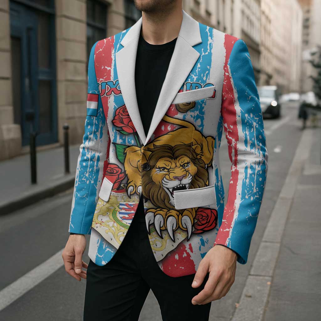 Personalized Luxembourg Blazer Red Lion With Coat Of Arms - Wonder Print Shop