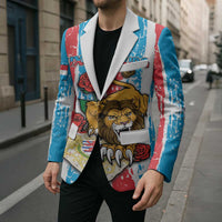 Personalized Luxembourg Blazer Red Lion With Coat Of Arms - Wonder Print Shop