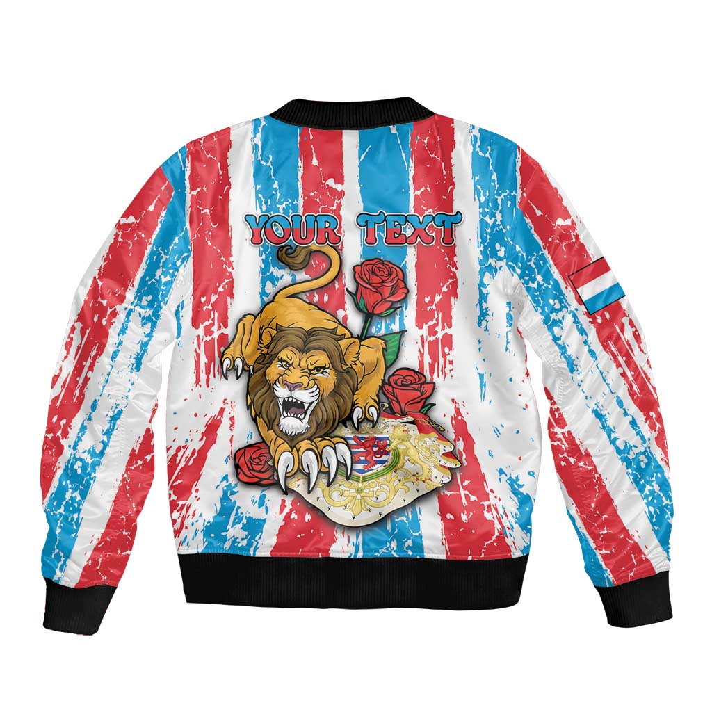 Personalized Luxembourg Bomber Jacket Red Lion With Coat Of Arms - Wonder Print Shop