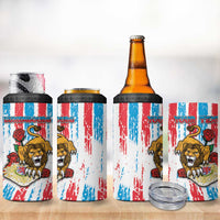 Personalized Luxembourg 4 in 1 Can Cooler Tumbler Red Lion With Coat Of Arms - Wonder Print Shop