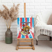 Luxembourg Canvas Wall Art Red Lion With Coat Of Arms - Wonder Print Shop
