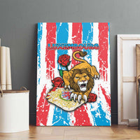 Luxembourg Canvas Wall Art Red Lion With Coat Of Arms - Wonder Print Shop