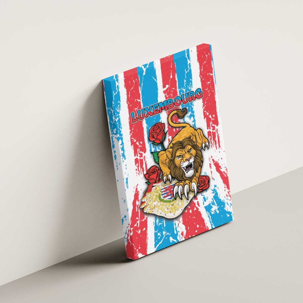 Luxembourg Canvas Wall Art Red Lion With Coat Of Arms - Wonder Print Shop