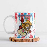 Personalized Luxembourg Ceramic Mug Red Lion With Coat Of Arms - Wonder Print Shop
