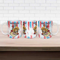 Personalized Luxembourg Ceramic Mug Red Lion With Coat Of Arms - Wonder Print Shop