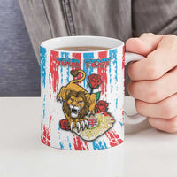 Personalized Luxembourg Ceramic Mug Red Lion With Coat Of Arms - Wonder Print Shop