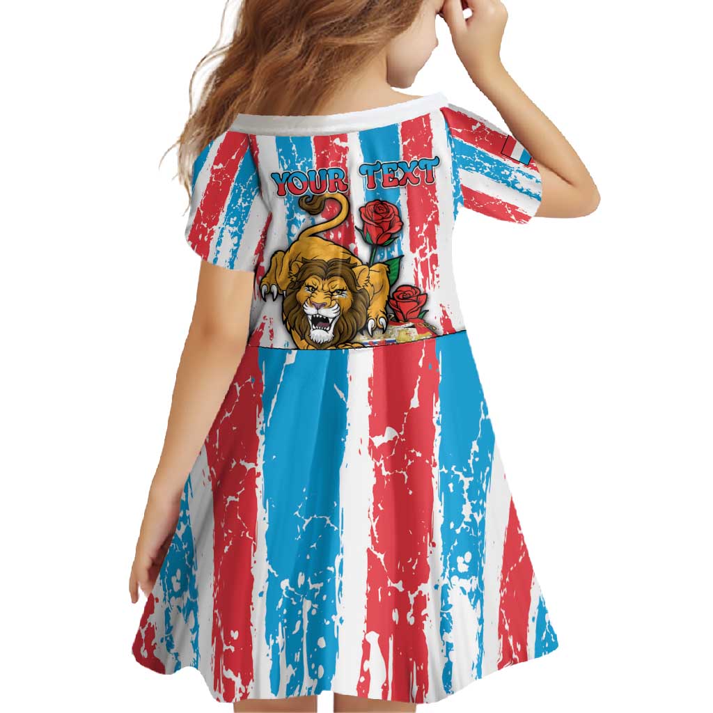 Personalized Luxembourg Family Matching Long Sleeve Bodycon Dress and Hawaiian Shirt Red Lion With Coat Of Arms - Wonder Print Shop