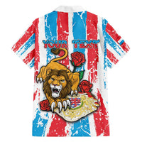 Personalized Luxembourg Family Matching Long Sleeve Bodycon Dress and Hawaiian Shirt Red Lion With Coat Of Arms - Wonder Print Shop