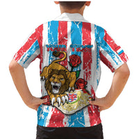 Personalized Luxembourg Family Matching Mermaid Dress and Hawaiian Shirt Red Lion With Coat Of Arms - Wonder Print Shop