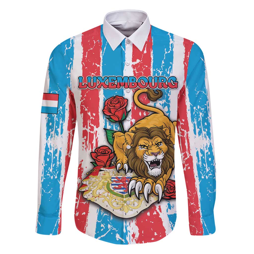 Personalized Luxembourg Family Matching Off Shoulder Short Dress and Hawaiian Shirt Red Lion With Coat Of Arms - Wonder Print Shop