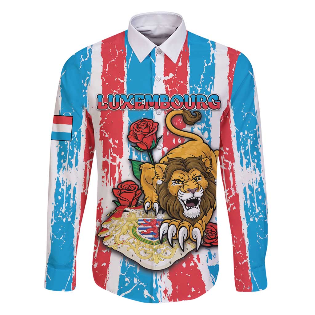 Personalized Luxembourg Family Matching Puletasi and Hawaiian Shirt Red Lion With Coat Of Arms - Wonder Print Shop