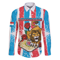 Personalized Luxembourg Family Matching Puletasi and Hawaiian Shirt Red Lion With Coat Of Arms - Wonder Print Shop