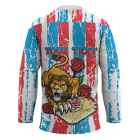 Personalized Luxembourg Hockey Jersey Red Lion With Coat Of Arms - Wonder Print Shop