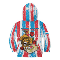 Personalized Luxembourg Kid Hoodie Red Lion With Coat Of Arms - Wonder Print Shop